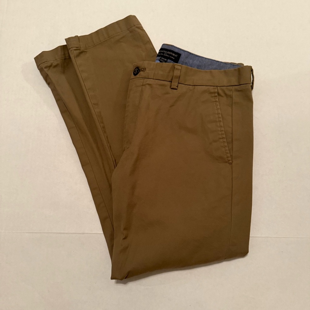 Banana Republic Men's Khaki Tan Fulton Skinny Chinos 34x30